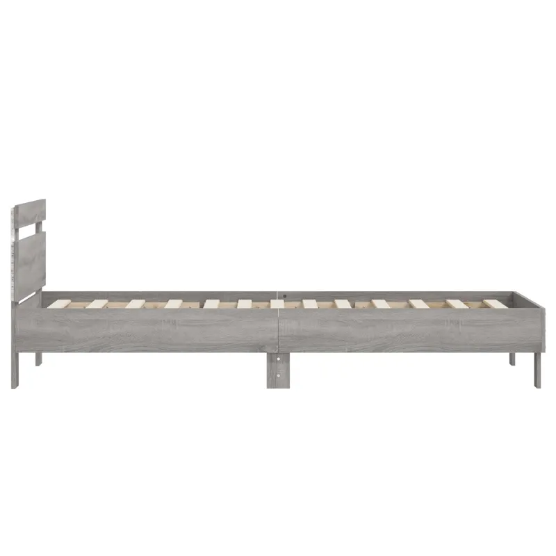Lovos rėmas su LED Pilka Sonoma 80 x 200 cm Apdirbta mediena