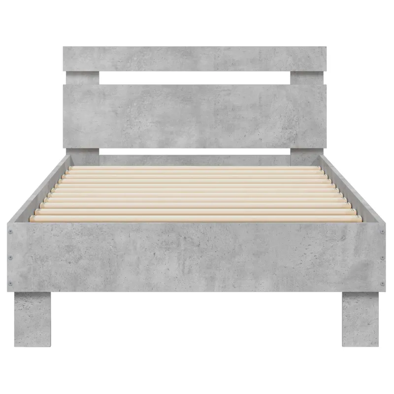 Lovos rėmas su LED Betono pilka 80 x 200 cm Apdirbta mediena