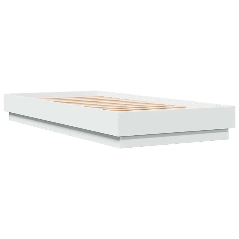 Lovos rėmas su LED Balta 80 x 200 cm Apdirbta mediena