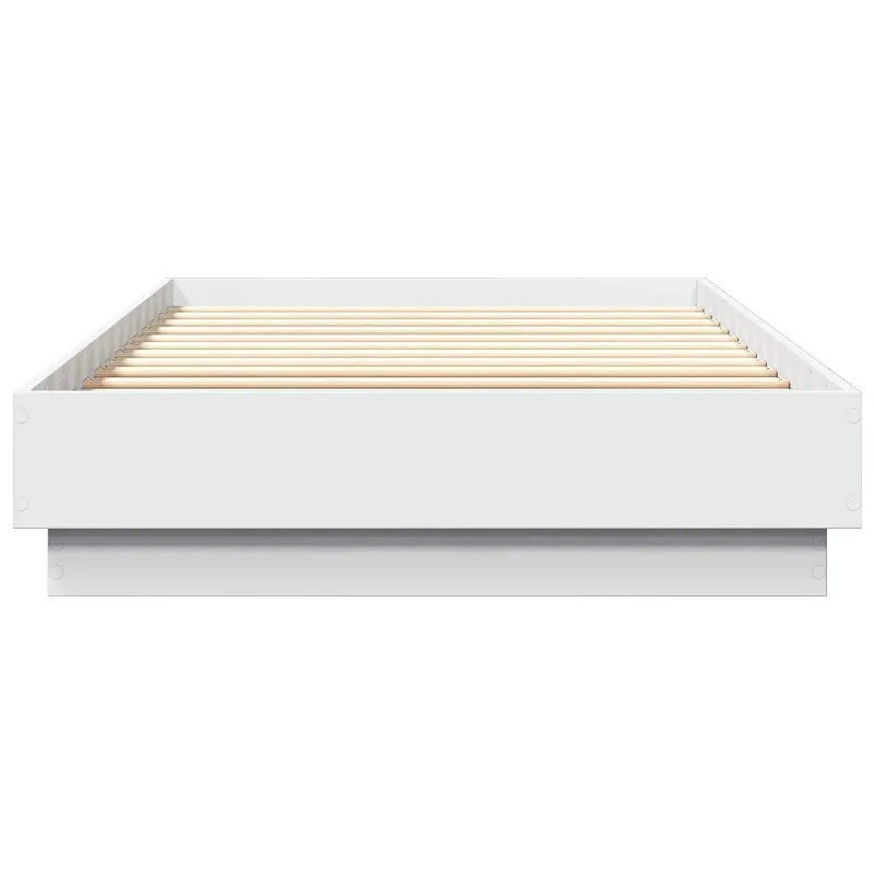 Lovos rėmas su LED Balta 80 x 200 cm Apdirbta mediena