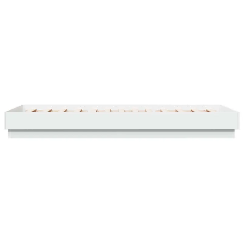 Lovos rėmas su LED Balta 80 x 200 cm Apdirbta mediena