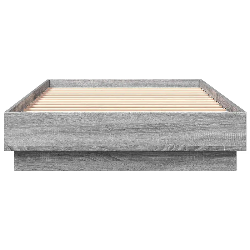Lovos rėmas su LED Pilka Sonoma 80 x 200 cm Apdirbta mediena