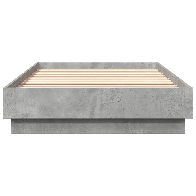 Lovos rėmas su LED Betono pilka 80 x 200 cm Apdirbta mediena