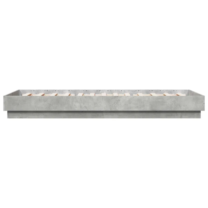 Lovos rėmas su LED Betono pilka 80 x 200 cm Apdirbta mediena