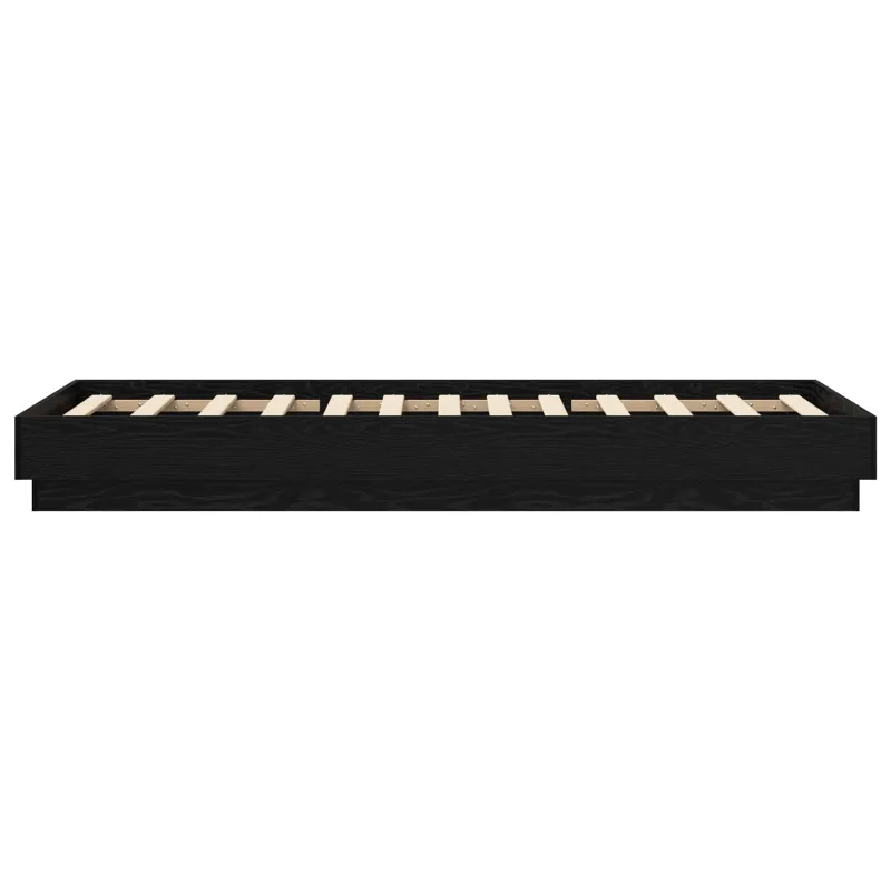Lovos rėmas su LED Juodojo ąžuolo 80 x 200 cm Apdirbta mediena
