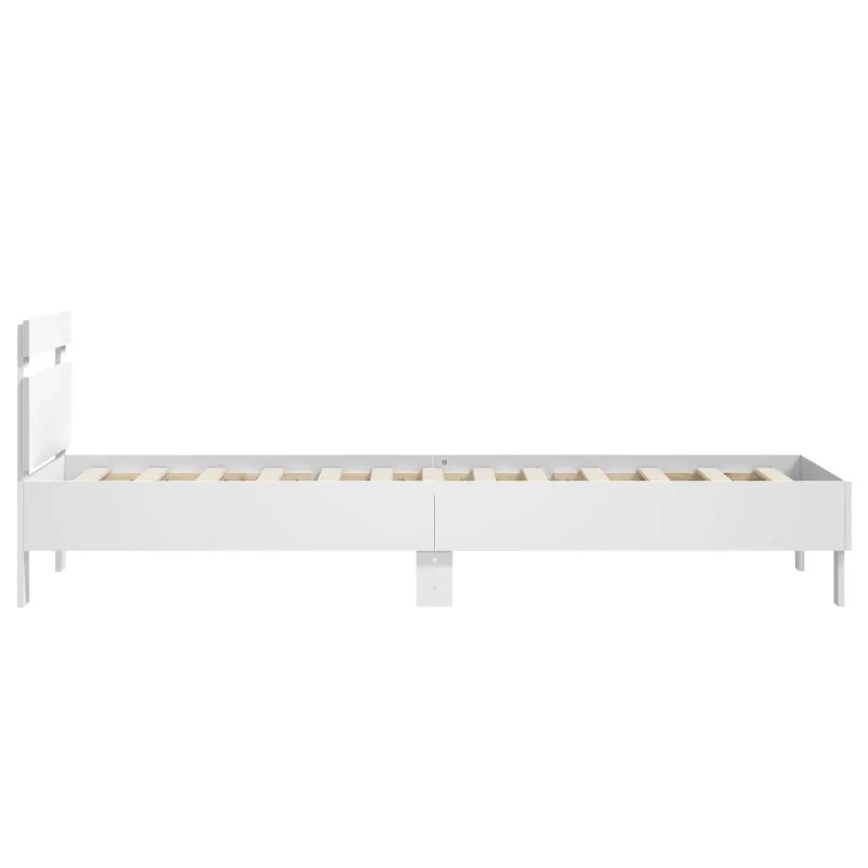 Lovos Rėmas su Galvūgaliu Balta 80 x 200 cm Apdirbta mediena