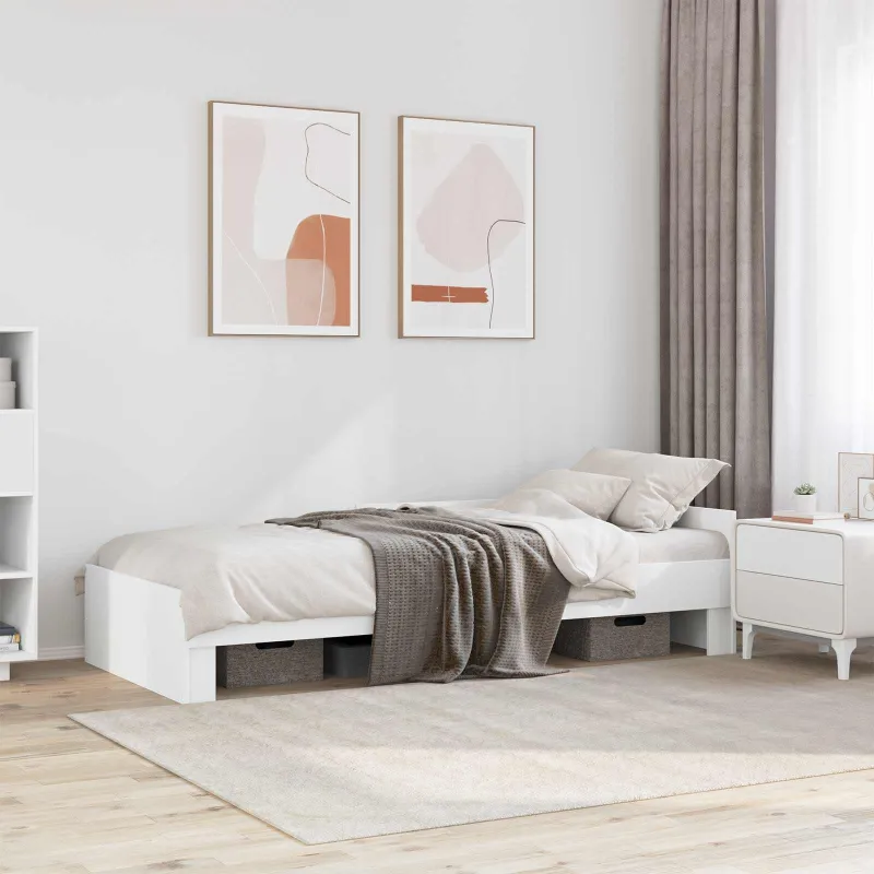 Lovos Rėmas su Galvūgaliu Balta 80 x 200 cm Apdirbta mediena
