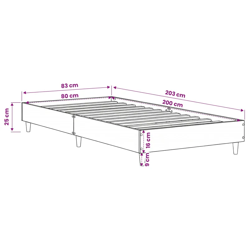 Lovos rėmas Artisano ąžuolo 80 x 200 cm Apdirbta mediena