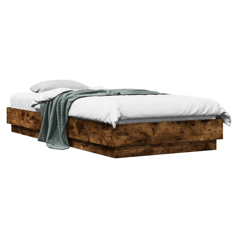 Grindų lovos rėmas Dūminio ąžuolo 80 x 200 cm Apdirbta mediena