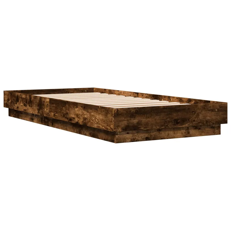 Grindų lovos rėmas Dūminio ąžuolo 80 x 200 cm Apdirbta mediena