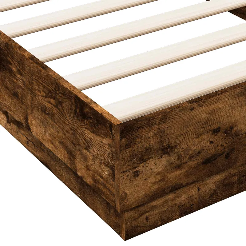 Grindų lovos rėmas Dūminio ąžuolo 80 x 200 cm Apdirbta mediena