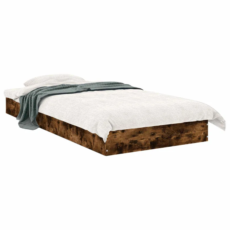 Grindų lovos rėmas Dūminio ąžuolo 80 x 200 cm Apdirbta mediena