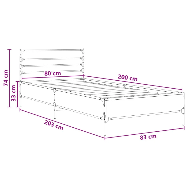 Lovos rėmas Artisano ąžuolo 80 x 200 cm Apdirbta mediena