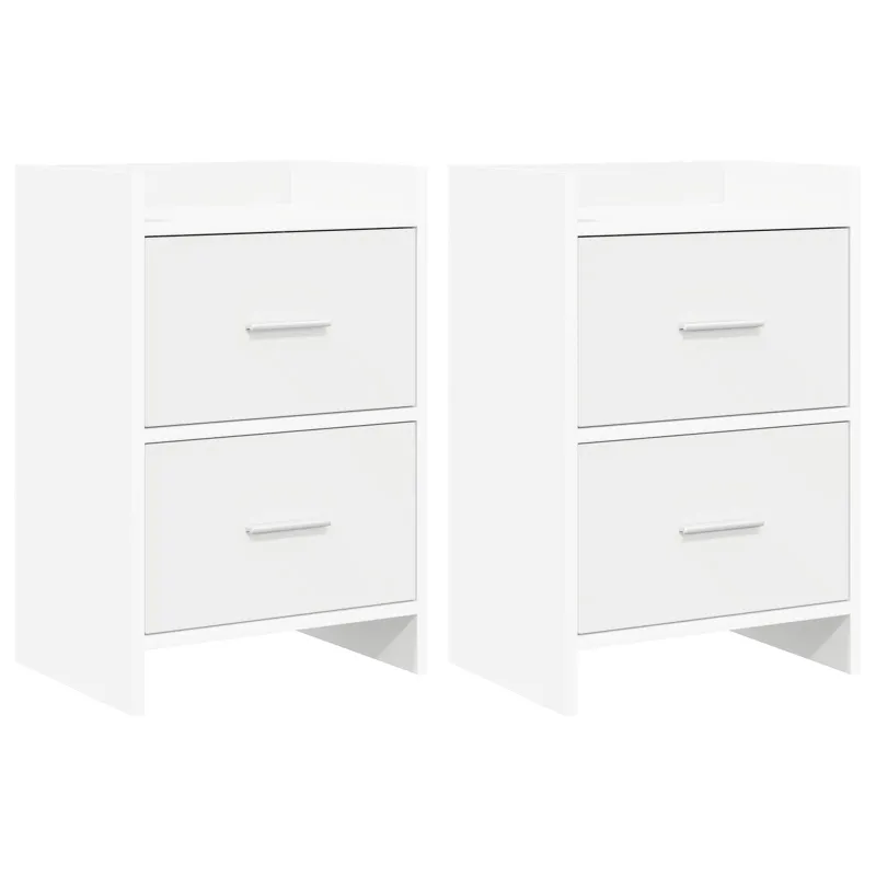 Naktiniai staliukai 2 pcs Balta 40 x 30 x 60 cm