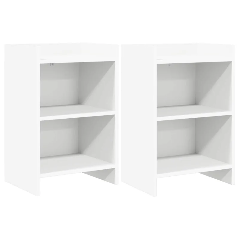 Naktiniai staliukai 2 pcs Balta 40 x 30 x 60 cm