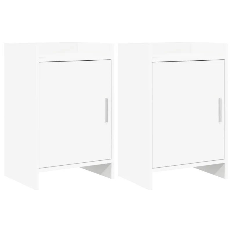 Naktiniai staliukai 2 pcs Balta 40 x 30 x 60 cm