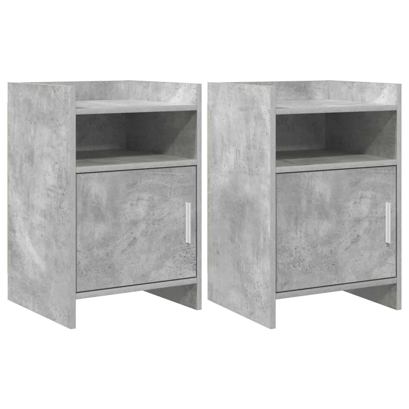 Naktiniai staliukai 2 pcs Betono pilka 40 x 36 x 60 cm