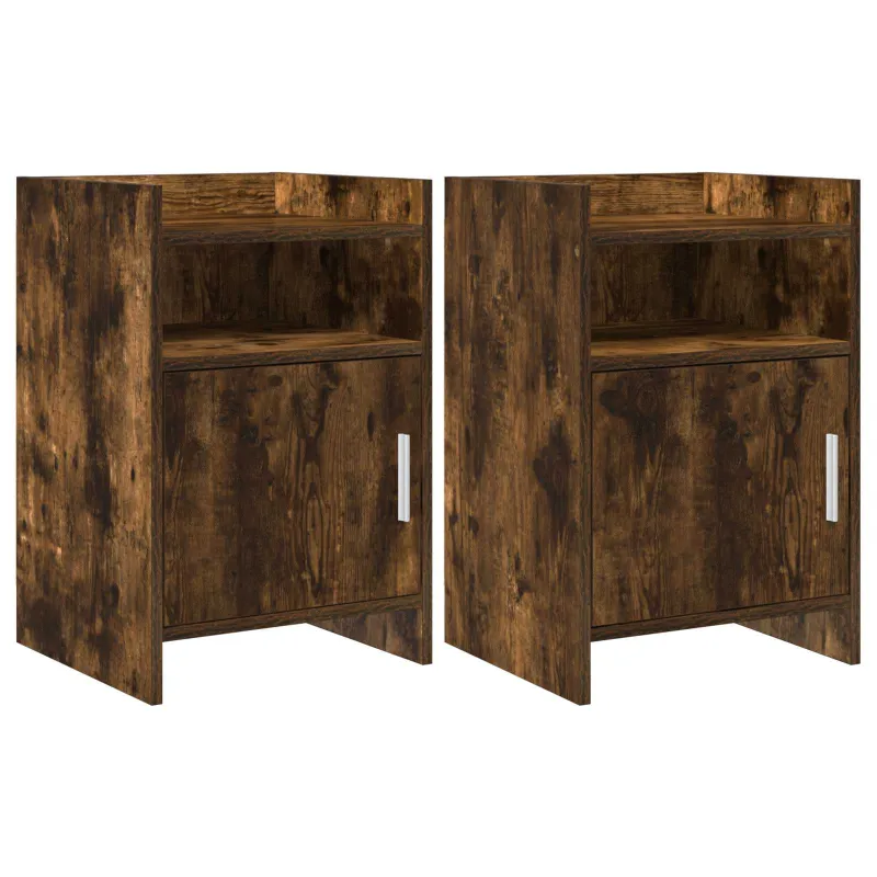 Naktiniai staliukai 2 pcs Dūminio ąžuolo 40 x 36 x 60 cm