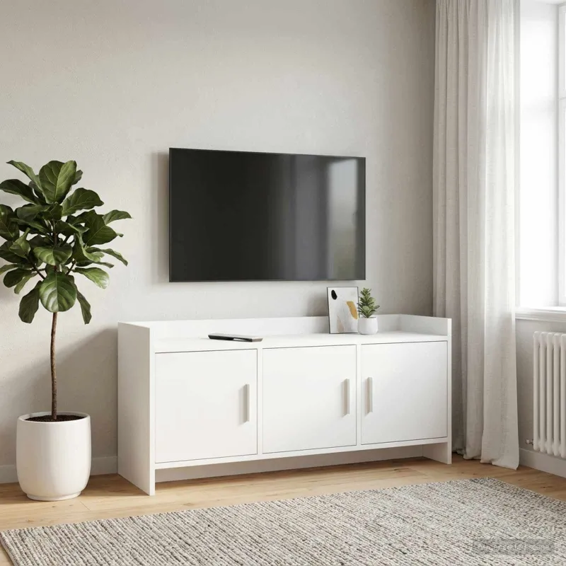 Televizoriaus spintelė 102 x 33 x 47 cm Balta Apdirbta mediena
