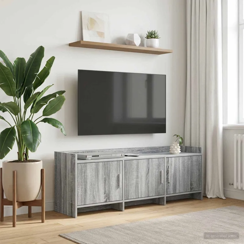 Televizoriaus spintelė 130 x 33 x 47 cm Pilka Sonoma