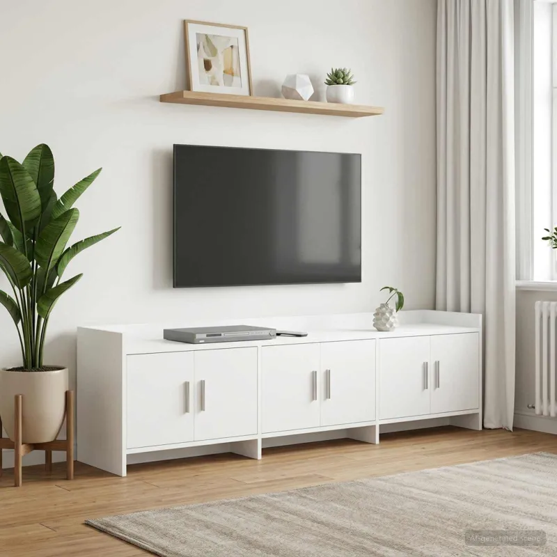 Televizoriaus spintelė 168 x 33 x 47 cm Balta Apdirbta mediena