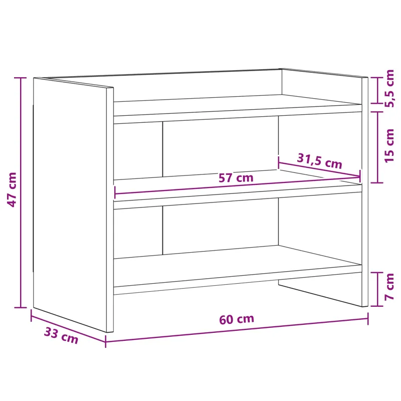 Televizoriaus spintelė 60 x 33 x 47 cm Balta Apdirbta mediena