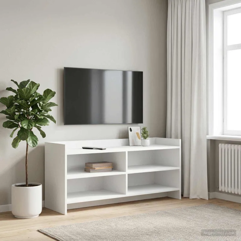 Televizoriaus spintelė 100 x 33 x 47 cm Balta Apdirbta mediena