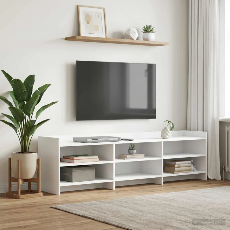 Televizoriaus spintelė 168 x 33 x 47 cm Balta Apdirbta mediena