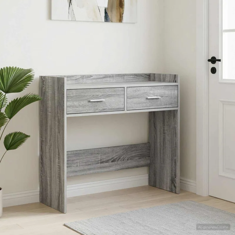 Konsolinis stalas Pilka Sonoma 90 x 35 x 80 cm Apdirbta mediena