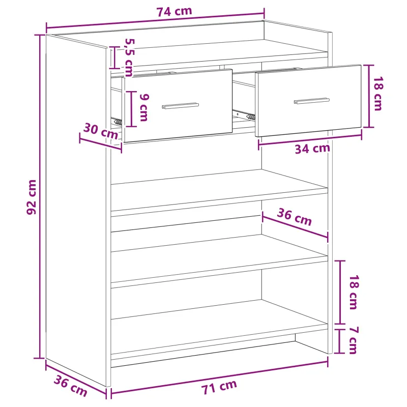Batu skrynia Betono pilka 73,5 x 36 x 92 cm Apdirbta mediena