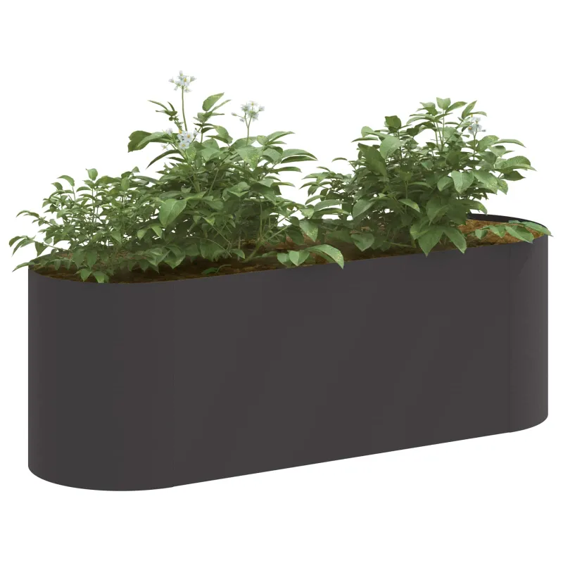 Pakelta sodo lova Juoda 120 x 40 x 40 cm Plienas