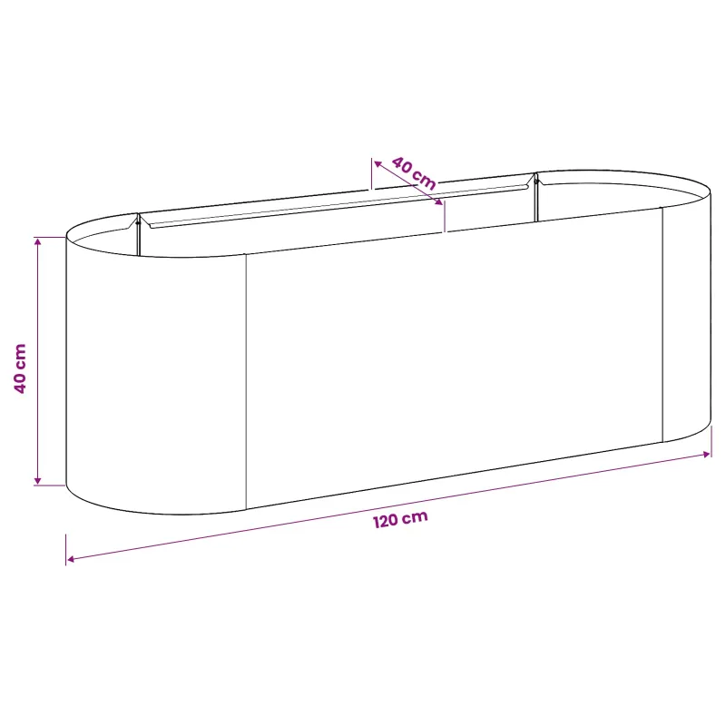 Pakelta sodo lova Galvanizuotas plienas 120 x 40 x 40 cm