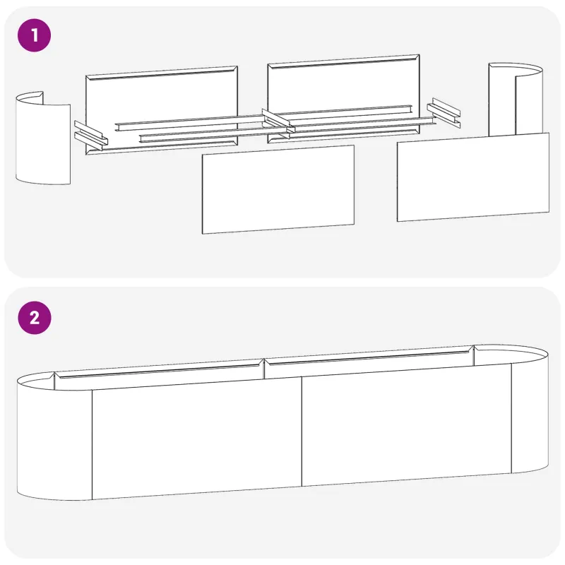 Pakelta sodo lova Galvanizuotas plienas 200 x 40 x 40 cm