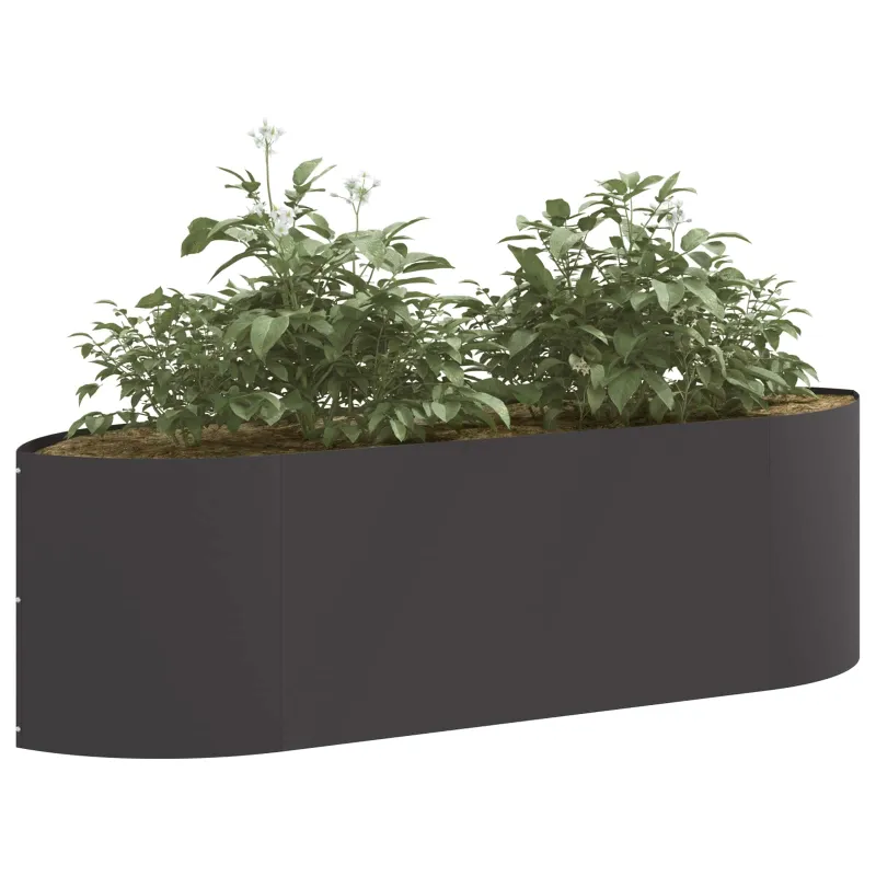 Pakelta sodo lova Juoda 140 x 40 x 40 cm Plienas