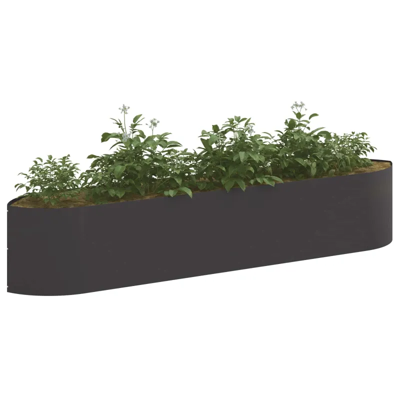 Pakelta sodo lova Juoda 220 x 40 x 40 cm Plienas