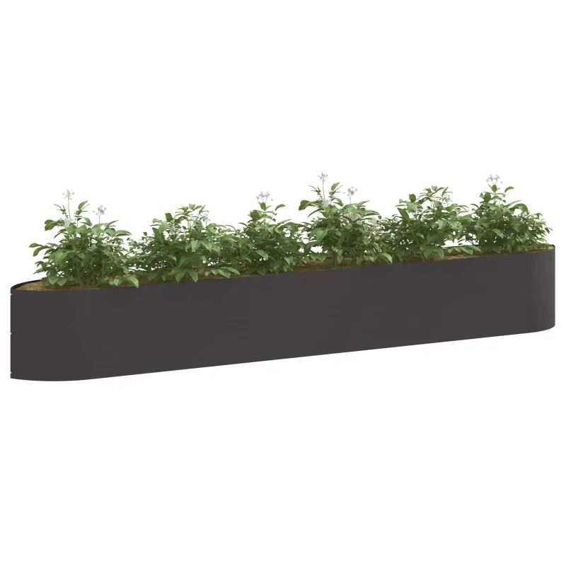 Pakelta sodo lova Juoda 300 x 40 x 40 cm Plienas