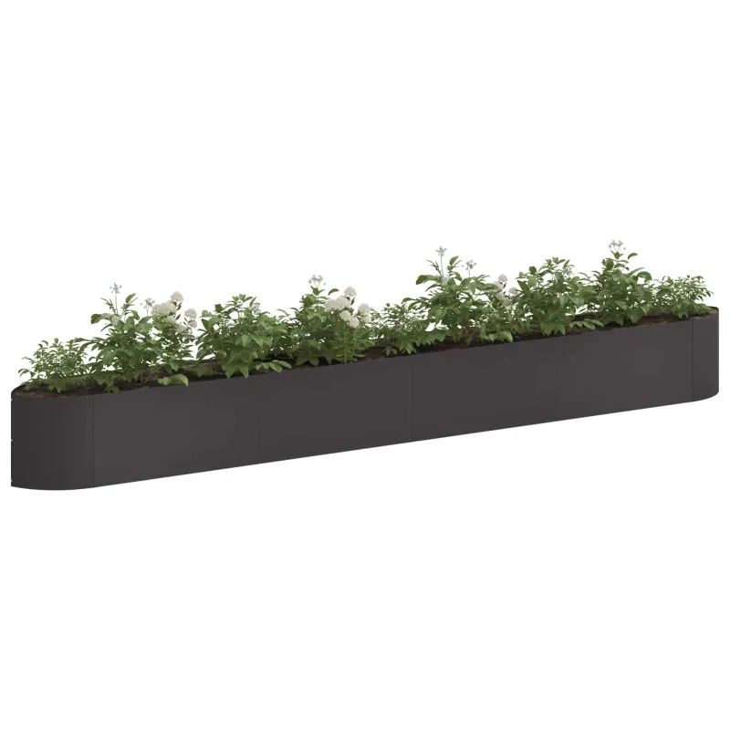 Pakelta sodo lova Juoda 380 x 40 x 40 cm Plienas