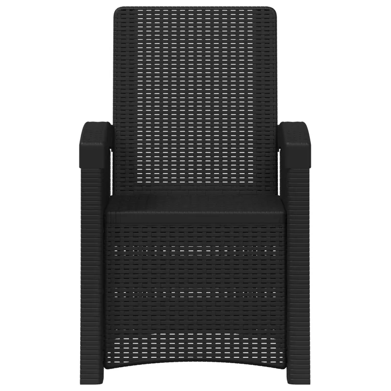 Atlošiamas sodo krėslas su rataniniu vaizdu 2 pcs Antracito PP