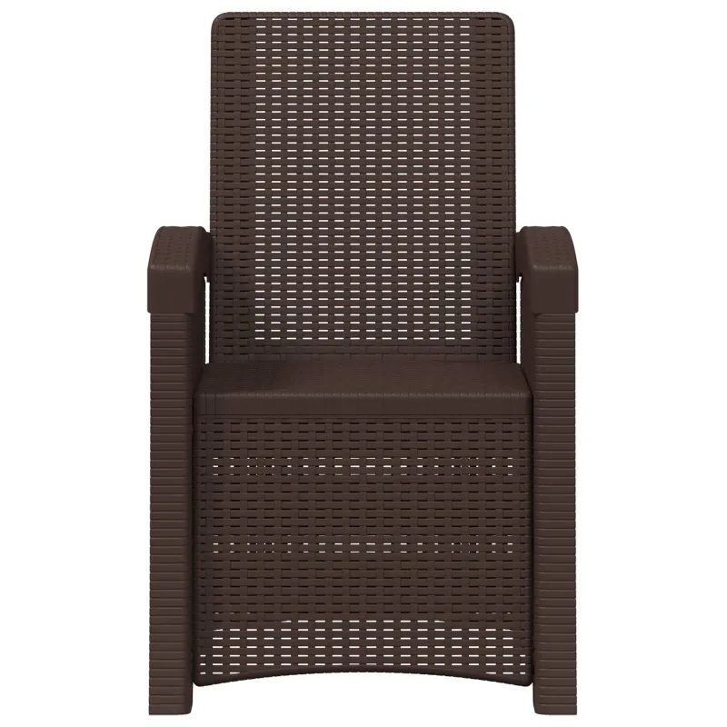 Atlošiamas sodo krėslas su rataniniu vaizdu 2 pcs Ruda PP