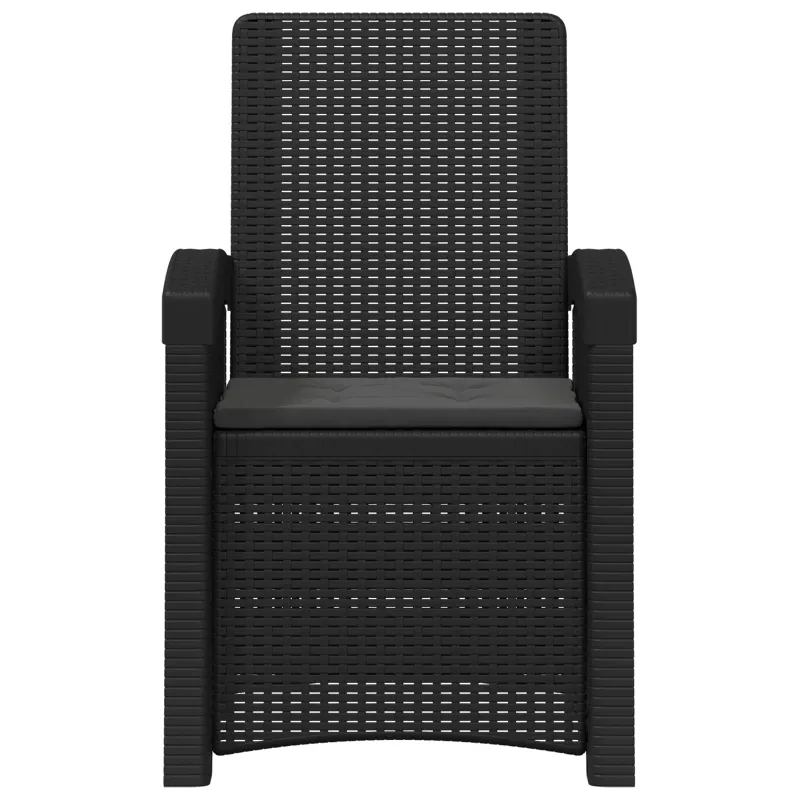 Atlošiamas sodo krėslas su rataniniu vaizdu 2 pcs Antracito PP