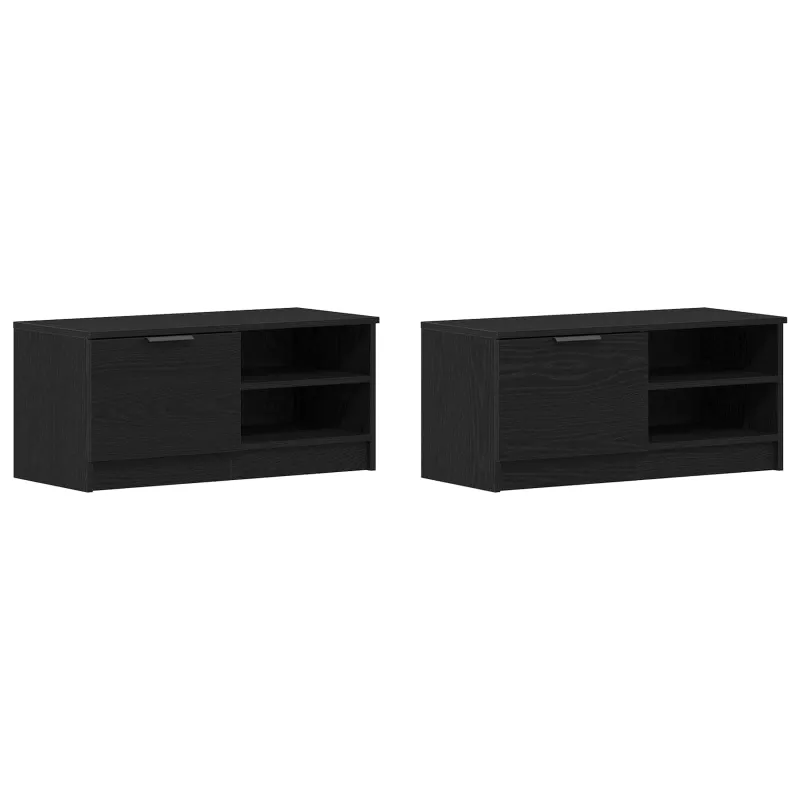 Televizoriaus spintelė 2 pcs Juodas ąžuolas 80 x 35 x 36,5 cm