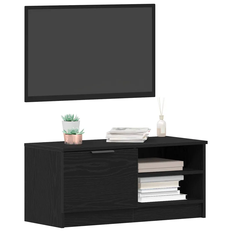 Televizoriaus spintelė 2 pcs Juodas ąžuolas 80 x 35 x 36,5 cm