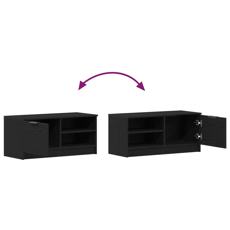 Televizoriaus spintelė 2 pcs Juodas ąžuolas 80 x 35 x 36,5 cm