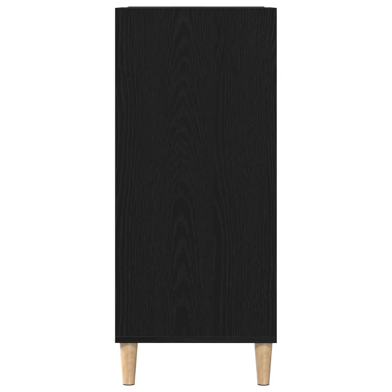 Plokštelių spintelė su lentyna Juodas ąžuolas 84,5 x 38 x 89 cm
