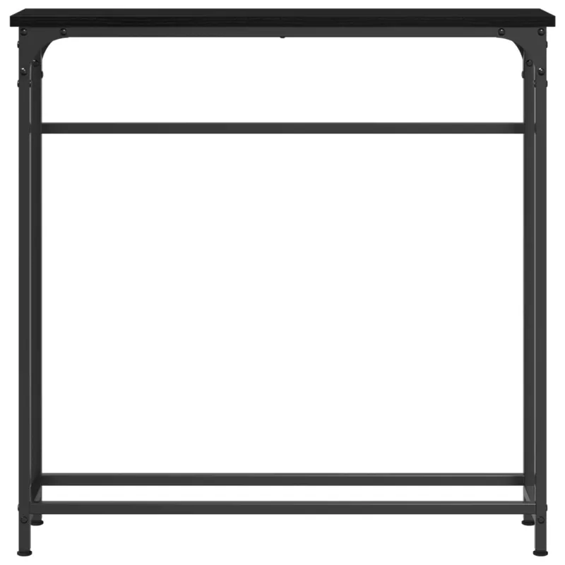 Konsolinis stalas su lentyna Juodas ąžuolas 75 x 19,5 x 75 cm