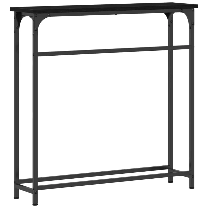 Konsolinis stalas su lentyna Juodas ąžuolas 75 x 19,5 x 75 cm