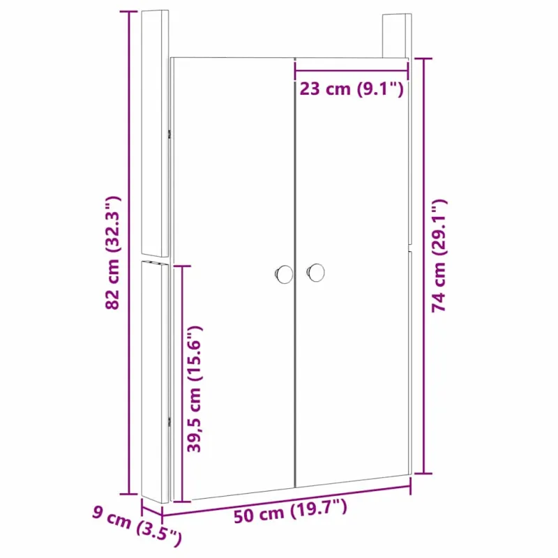 Virtuvės durys MEPPEL Ruda 50 x 9 x 82 cm