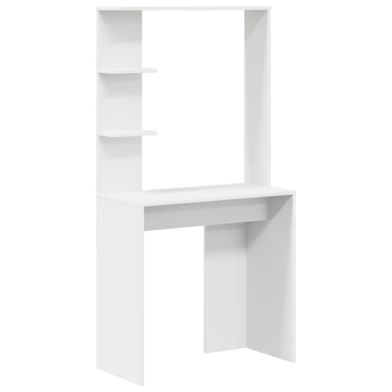 Stalas su lentyna Balta 78,5 x 37 x 154,5 cm Apdirbta mediena