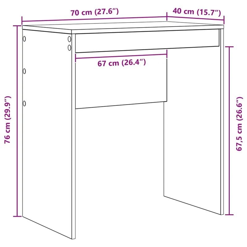 Stalas Balta 70 x 40 x 76 cm