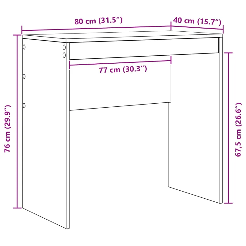Stalas Balta 80 x 40 x 76 cm